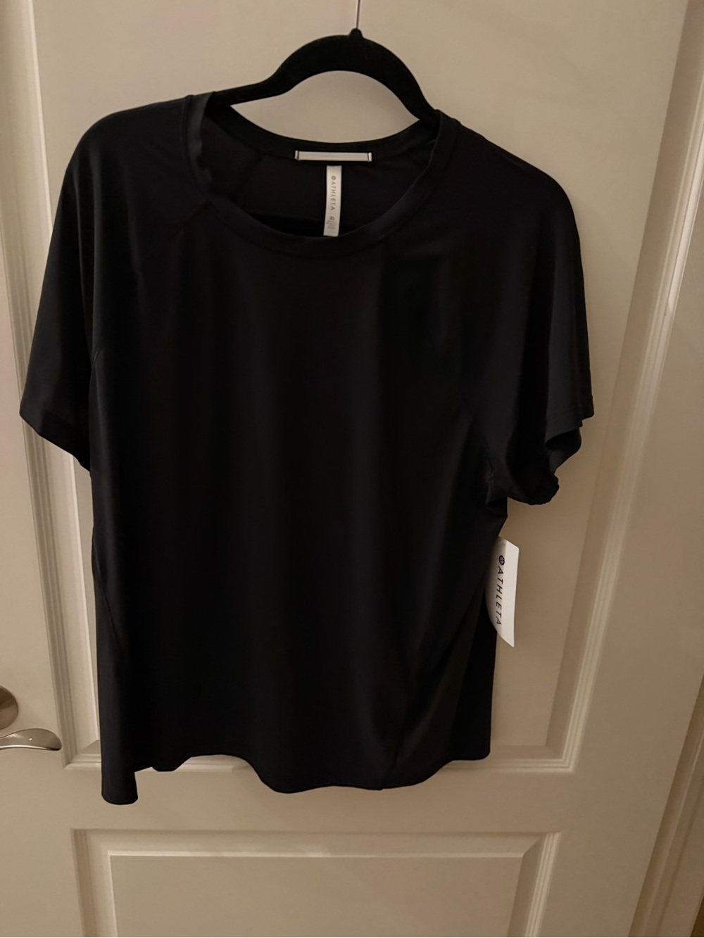 Athleta Black Short-Sleeve Crewneck Top
